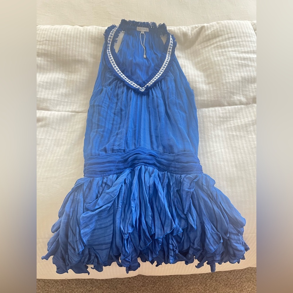 Poupette St Barth V neck Mini Dress Size XS in Blue